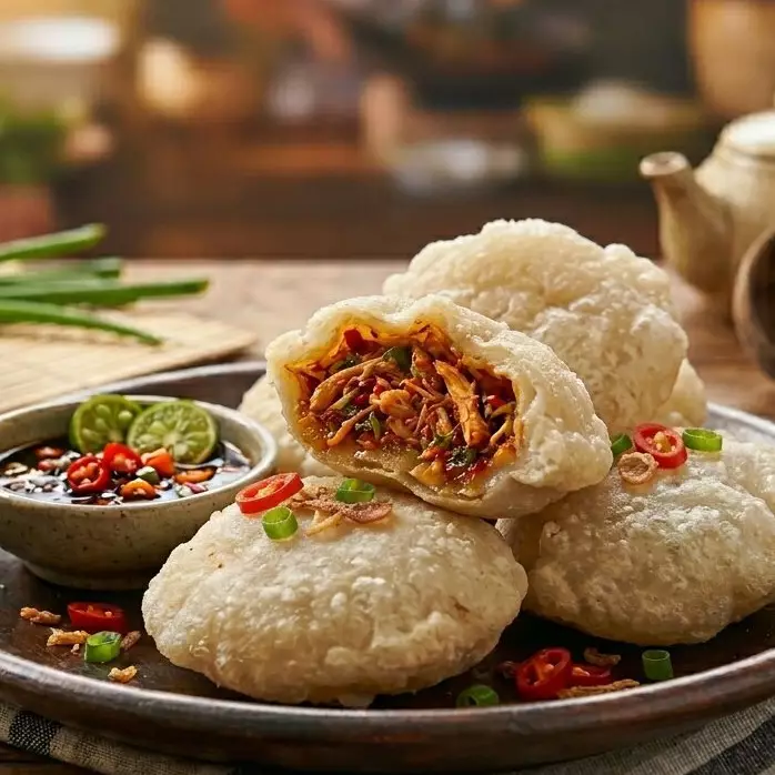 Resep cireng isi ayam pedas anti alot, rahasia kulit kenyal dan isian gurih meledak