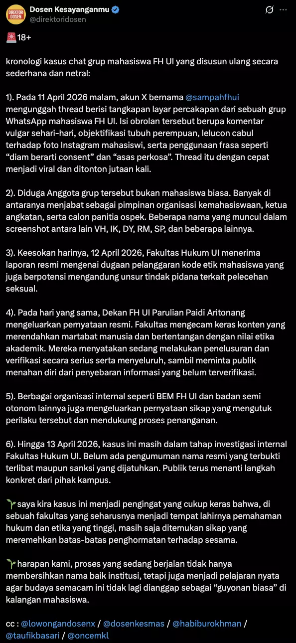pelecehan seksual FH UI © 2026 brilio.net pelecehan seksual FH UI © 2026 brilio.net