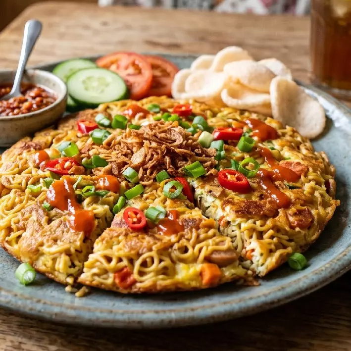 Kangen masakan warmindo? Yuk cobain resep omelet mie yang lebih sehat di rumah