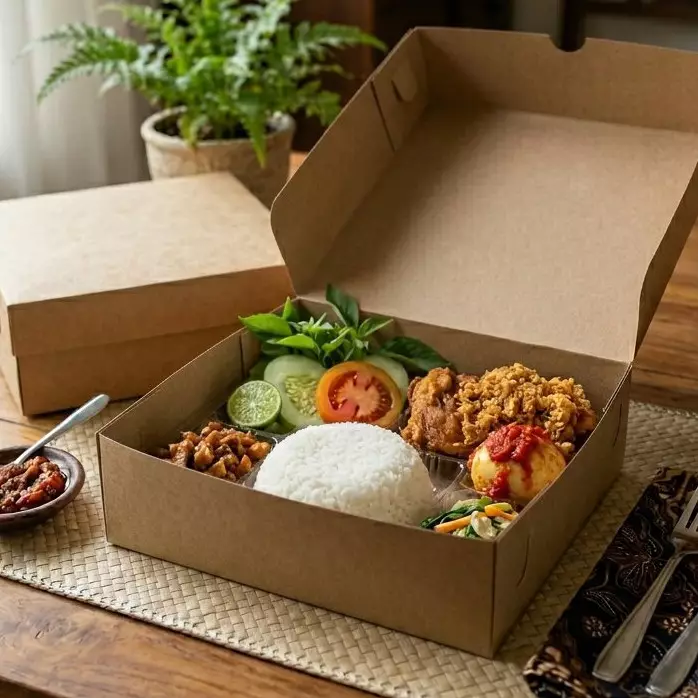 Sering dapat nasi box tapi belum mau dimakan? Pakai trik lipat ini biar praktis dibawa pulang