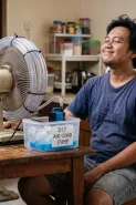 Cara mengubah kipas angin jadi sedingin AC pakai barang bekas dapur, bye ruangan panas!