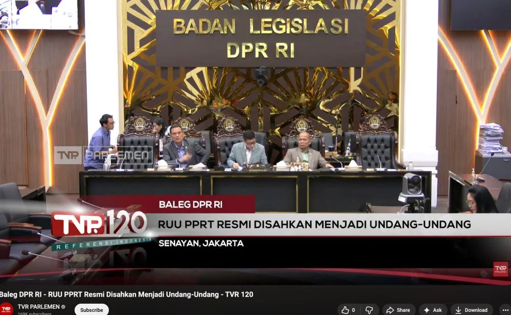 UU PPRT 2026  YouTube/TVRPARLEMEN