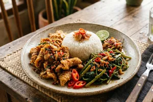 Resep makan siang nasi kulit gurih nan pedas, gampang dan siap saji dalam 20 menit