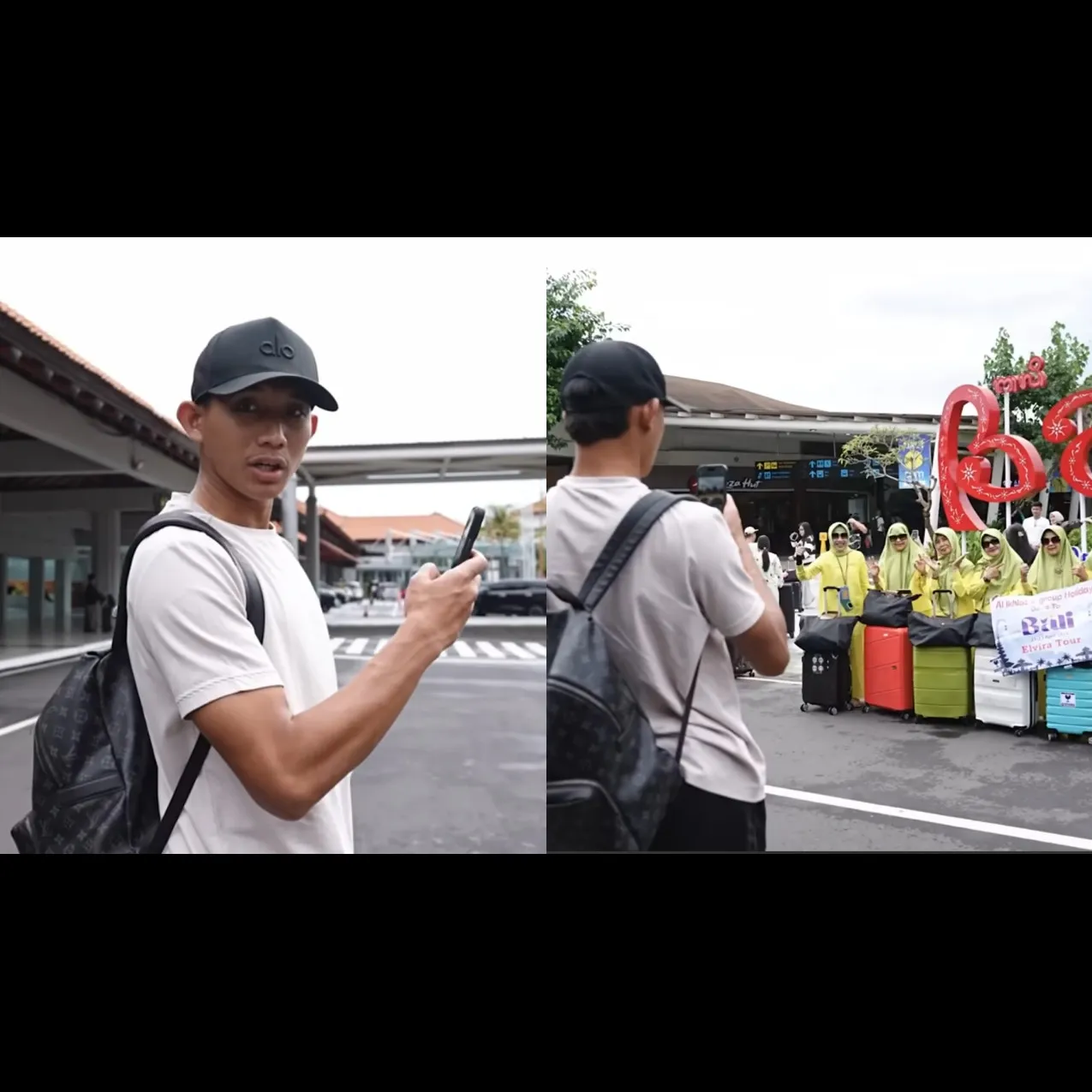 7 Potret aksi Rizky Ridho bek Timnas jadi fotografer dadakan rombongan ibu-ibu di bandara Bali