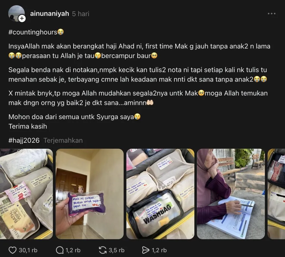 Anak Beri Label Barang Haji Ibu Threads @ainunaniyah