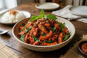 Resep ayam suwir kemangi pedas wangi, lauk simpel yang bikin nambah terus