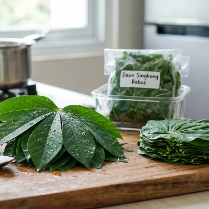 Cara menyimpan daun singkong rebus agar tetap hijau dan tidak busuk, cukup tambahkan bumbu dapur ini