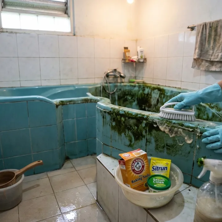Bak mandi penuh lumut? Cukup 1 bahan dapur ini untuk membersihkannya tanpa perlu tenaga ekstra