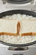 Nasi kelembekan jangan dibuang, cukup tambahkan roti tawar, langsung pulen lagi