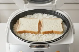 Nasi kelembekan jangan dibuang, cukup tambahkan roti tawar, langsung pulen lagi