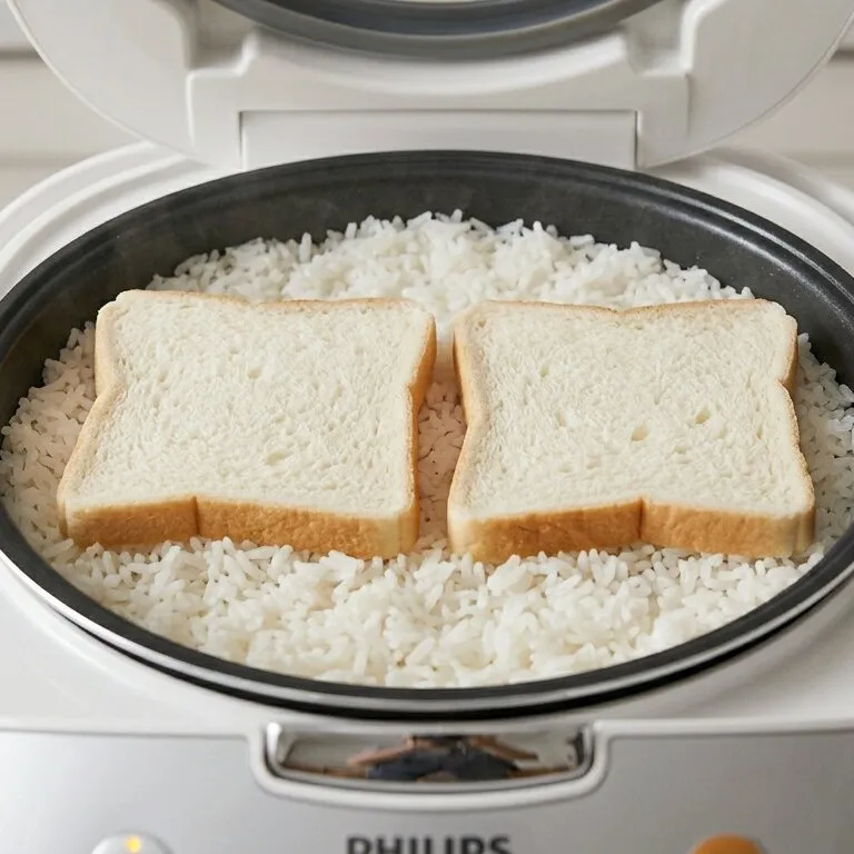 Nasi kelembekan jangan dibuang, cukup tambahkan roti tawar, langsung pulen lagi
