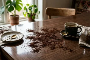 Cara membersihkan furniture kayu secara alami, rahasianya ada pada bubuk kopi bikin mengilap lagi