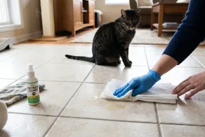Cara membersihkan bekas kencing kucing di lantai agar bau tidak balik lagi