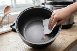 Selama ini salah, jangan rendam panci rice cooker pakai air, ini trik benar untuk bersihkan kerak nasi