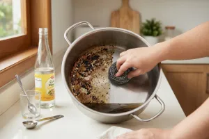 Kerak gosong di dalam panci tak perlu digosok keras, cukup bersihkan pakai cuka dan langkah sederhana 
