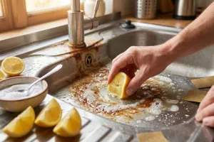 Bukan cairan pembersih, ini cara ampuh hilangkan karat wastafel pakai lemon dan baking soda