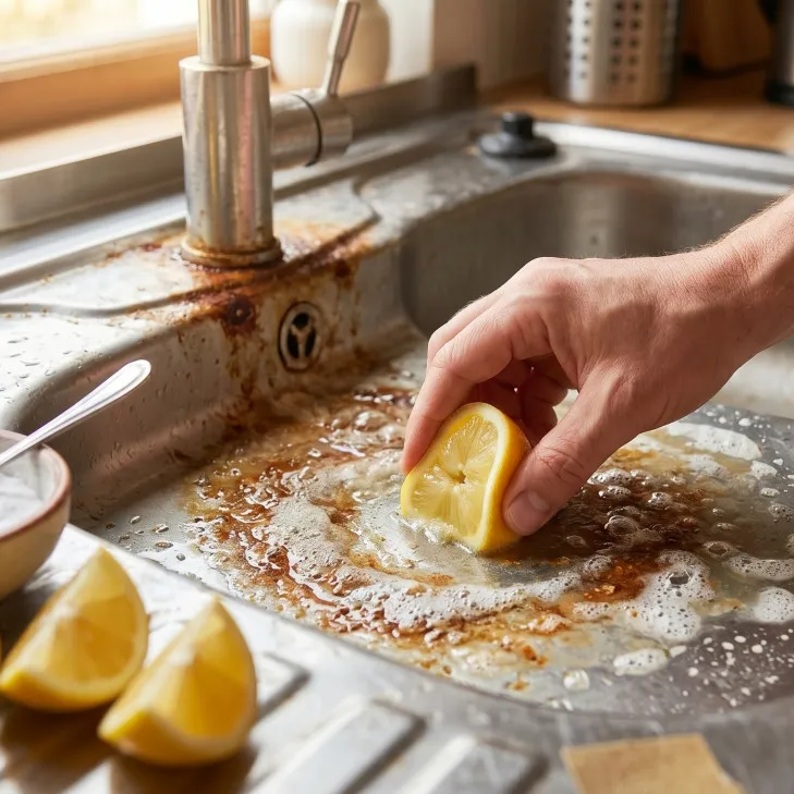 Bukan cairan pembersih, ini cara ampuh hilangkan karat wastafel pakai lemon dan baking soda