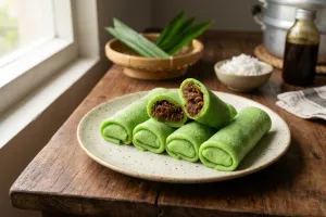 Resep dadar gulung kukus kenyal dan lembut dengan takaran gelas, tanpa timbangan pun bisa