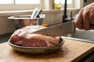 Pisau bekas potong lemak daging jadi licin dan bau? Begini trik biar langsung kesat lagi