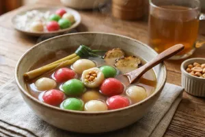 Resep wedang ronde cocok cuaca tidak bersahabat, buatnya dari bahan seadanya dan jadi dalam 10 menit