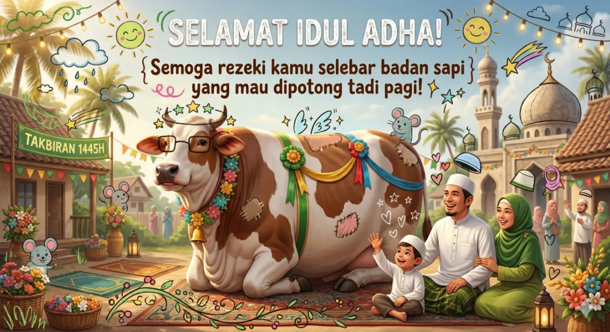 20 Kata-kata lucu Idul Adha buat status WA dan IG, receh tapi bermakna