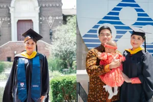 Perjuangan kuliah Erina Gudono di Amerika, wisuda ditemani suami dan anak yang tersenyum bahagia