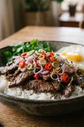 Daging kurban masih banyak? Cobain resep rice bowl daging sambal matah gampang dan bisa jadi mealprep
