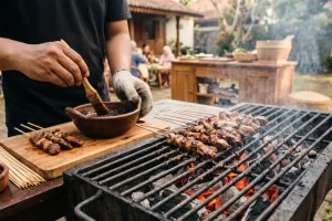 Cara bakar sate sapi dan kambing agar tidak lengket di alat bakaran