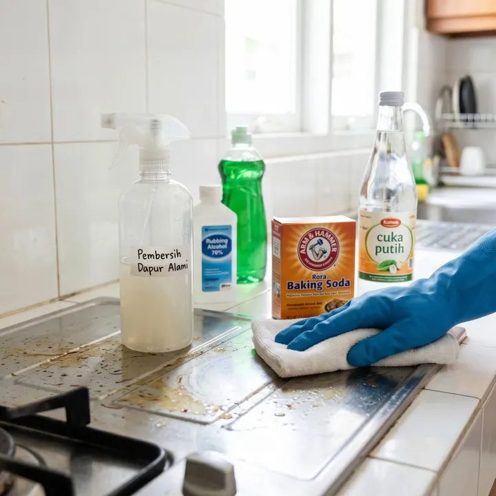 Cara membersihkan noda minyak kompor dan dinding dapur tanpa bahan kimia keras