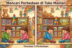 5 Tebak-tebakan cari perbedaan gambar untuk uji ketelitian dan fokus anak SD