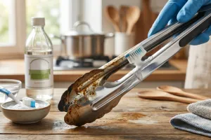 Cara membersihkan jepitan makanan stainless yang sudah kusam