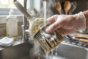 Kuas oles kue silikon lengket dan berminyak? Begini 4 cara membersihkannya