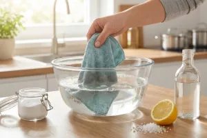 Cara mencuci lap microfiber dapur biar bau tengiknya hilang tuntas