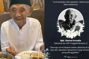 Selamat jalan Mbah Slamet Suradio, masinis KA di Tragedi Bintaro 1987 berpulang umur 87 tahun