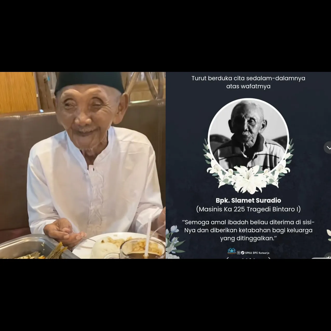 Selamat jalan Mbah Slamet Suradio, masinis KA di Tragedi Bintaro 1987 berpulang umur 87 tahun
