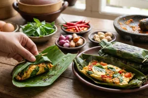 Resep pepes telur kemangi pedas sederhana yang gurih, segar, dan anti gagal