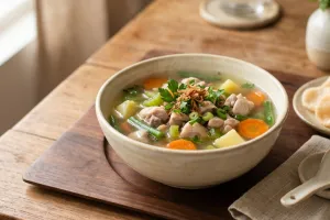 Resep sup ayam bening yang bumbunya hangatkan badan, tinggal celupin bahan bisa langsung jadi