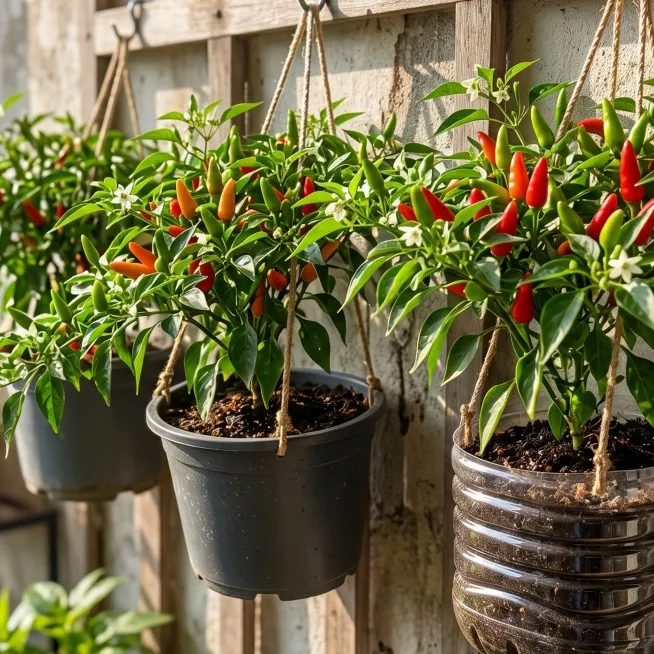 Cara membuat kebun gantung cabai rawit di rumah yang cepat berbuah dan hemat tempat