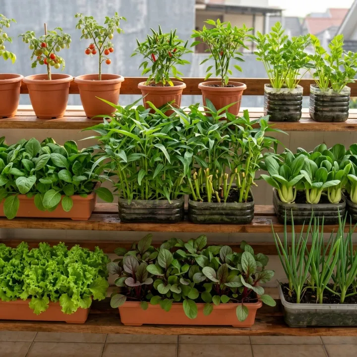 7 Kombinasi sayur cepat panen di satu rak, panen tiap minggu tanpa lahan luas