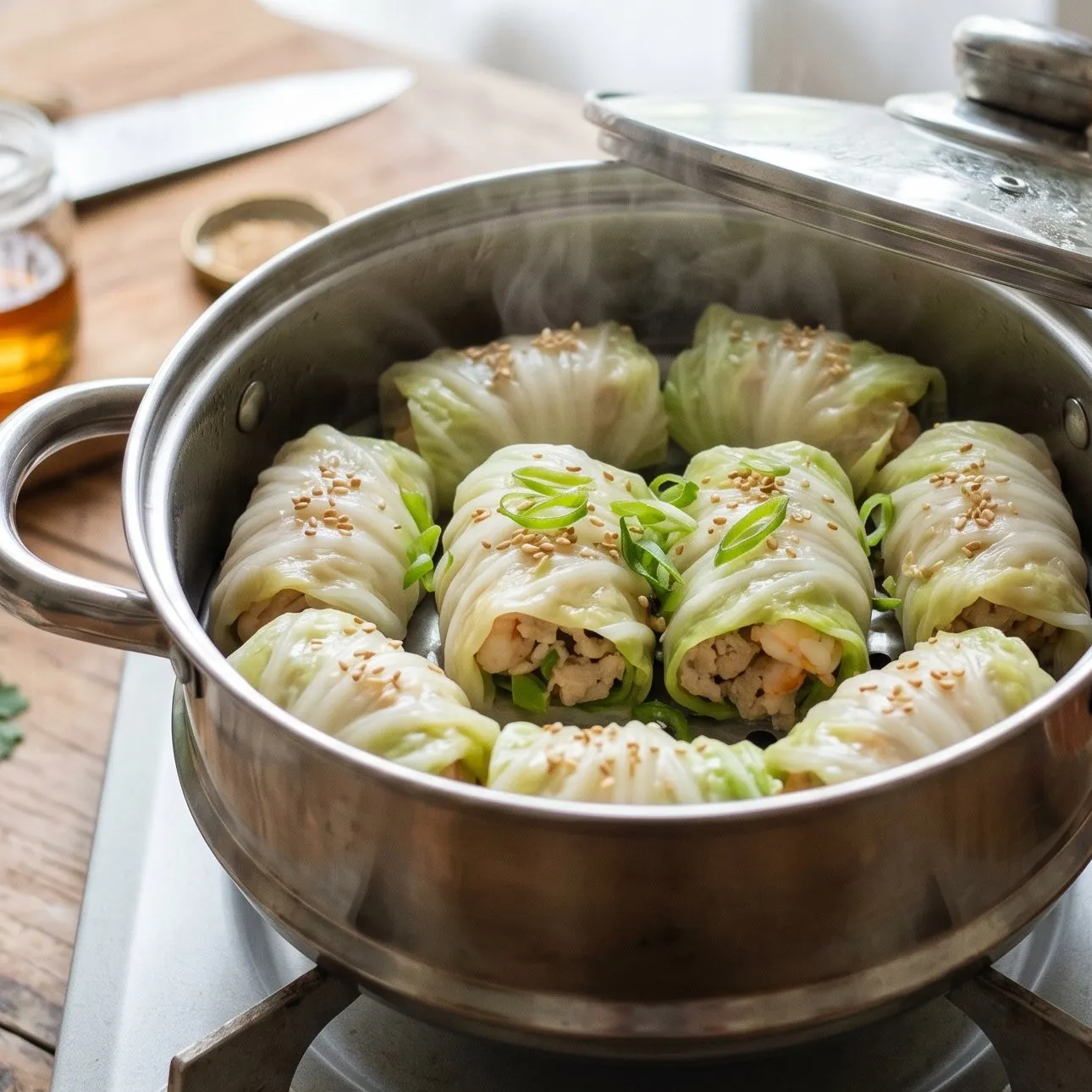 Yuk cobain resep sawi gulung isi ayam udang, dikukus jadi lebih sehat dan nikmatnya tak terduga