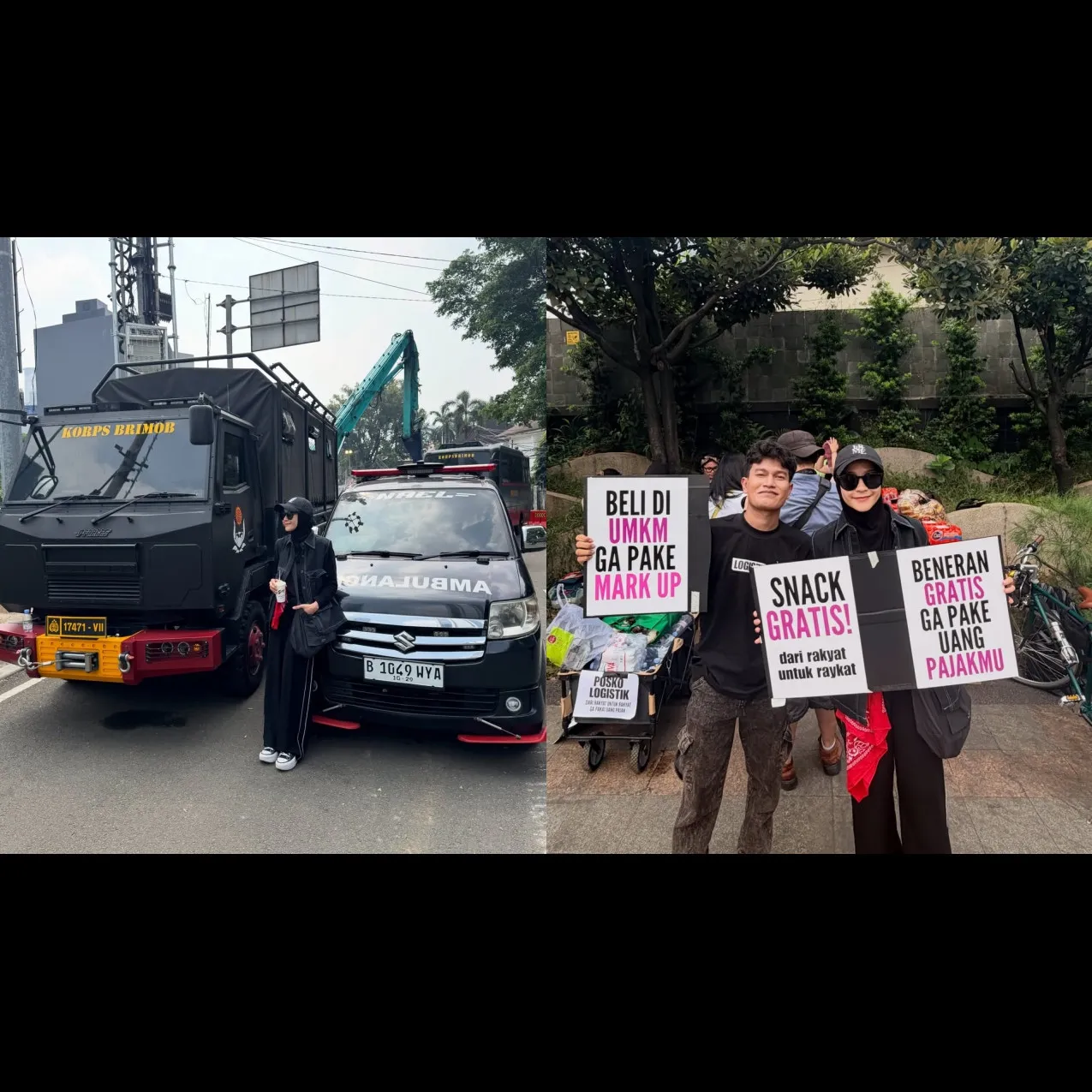 7 Aksi nyata Zaskia Adya Mecca turun langsung ke demo Bundaran HI, bawa 3 ambulans dan logistik