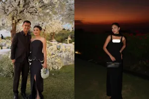 5 Adu gaya mantan istri dan pacar baru Pratama Arhan di pernikahan Jennifer Coppen-Justin Hubner