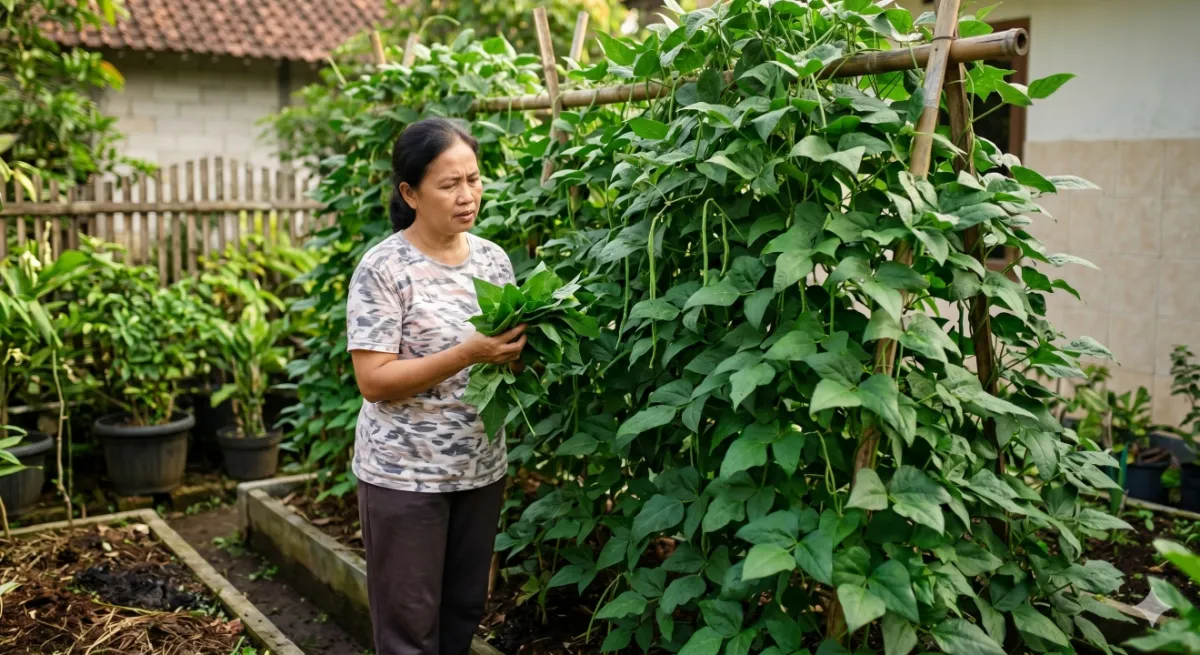 Kacang panjang di pekarangan cuma rimbun daun? Begini triknya biar berbuah lebat