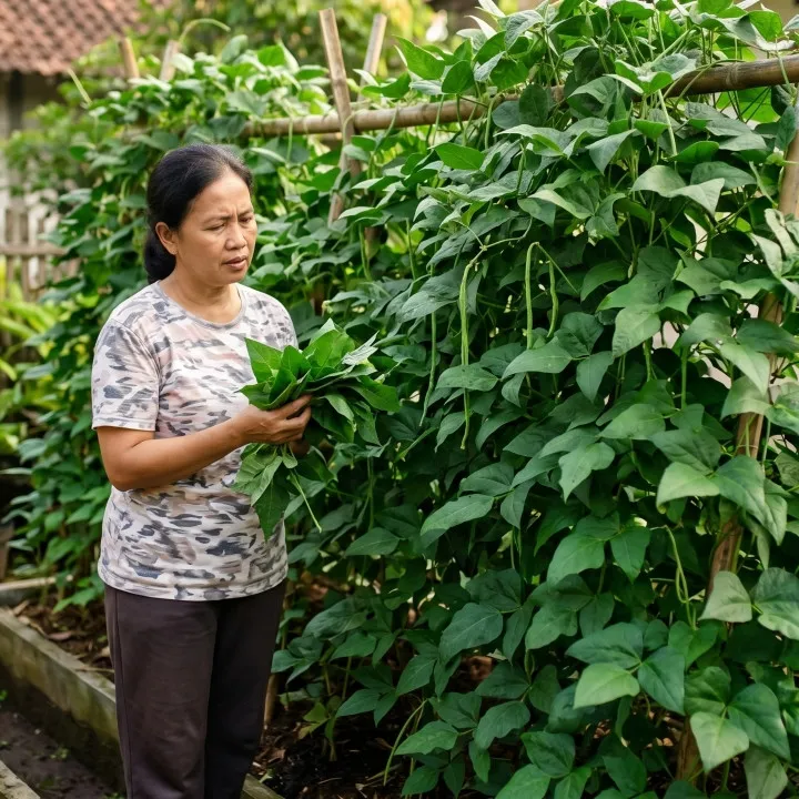 Kacang panjang di pekarangan cuma rimbun daun? Begini triknya biar berbuah lebat