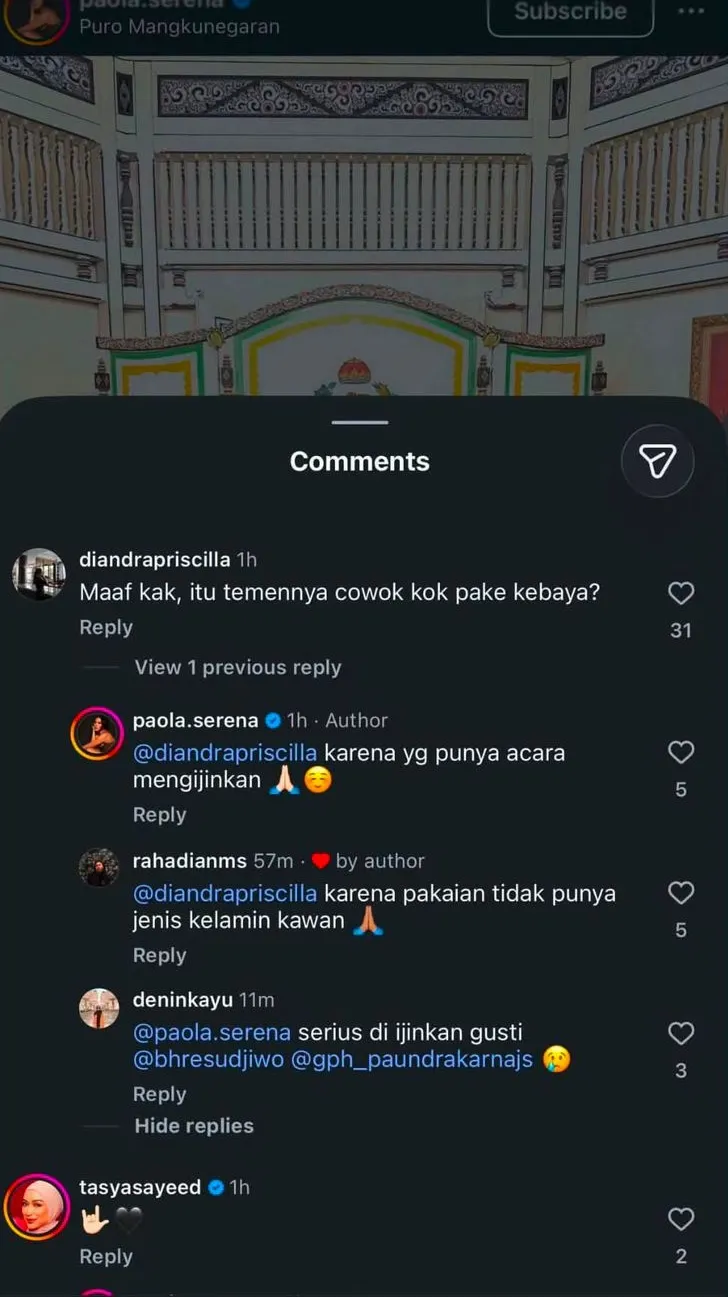Rahadian Marga Saputra kebaya Kirab 1 Suro Mangkunegaran © 2026 