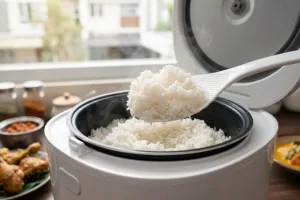 Kalau nasi sering jadi kerak di rice cooker, coba kebiasaan sederhana ini setelah tombol warm menyala