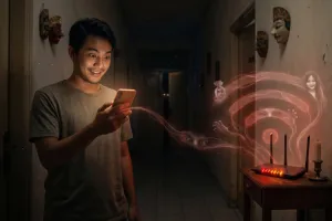 50 Nama WiFi horror unik yang bikin tetangga auto merinding