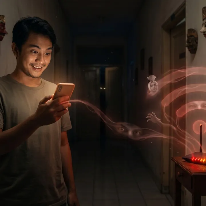 50 Nama WiFi horror unik yang bikin tetangga auto merinding