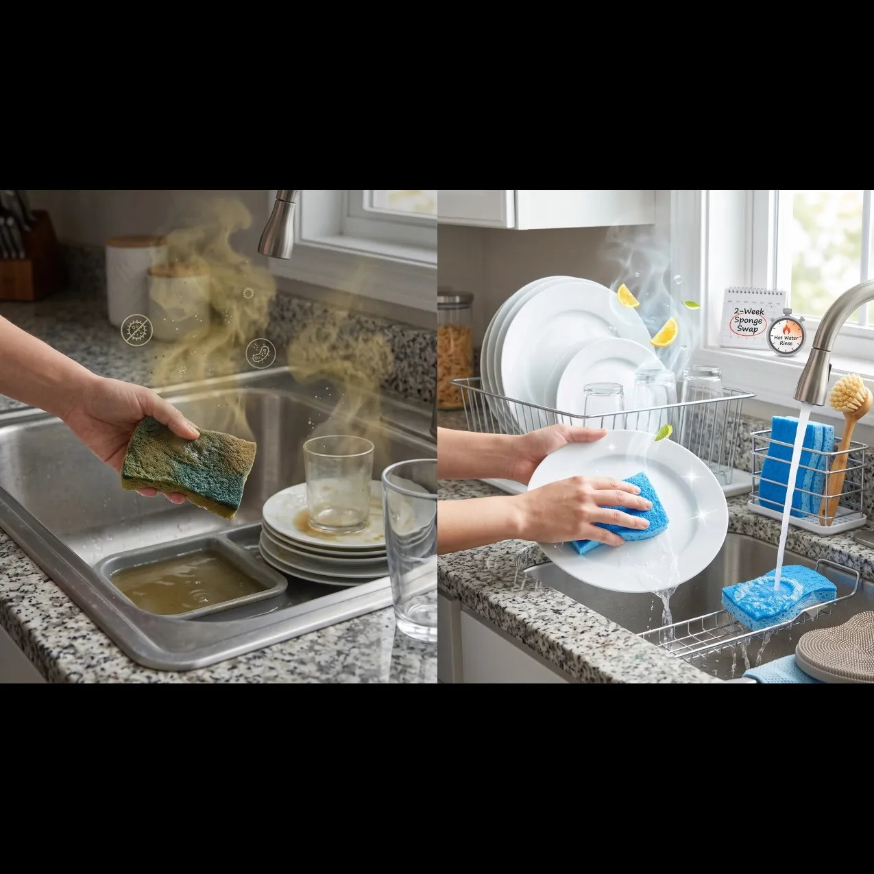 Cara mengatasi spons cuci piring bau agar alat dapur dan makan nggak ikutan apek dan amis