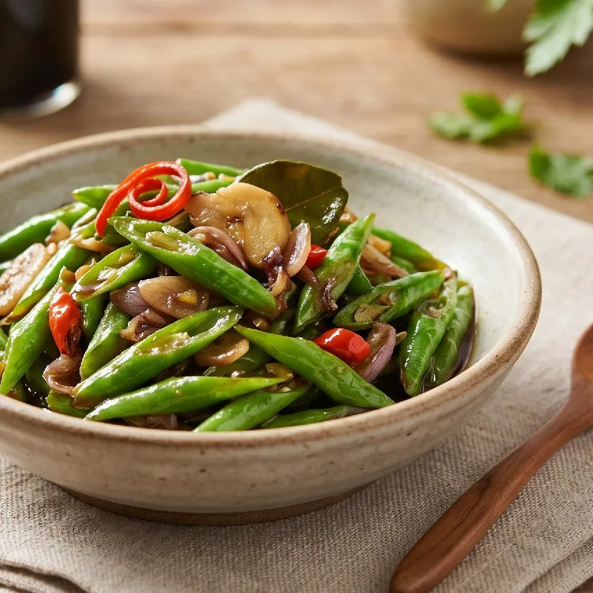 Resep oseng kacang panjang bumbunya meresap dan masaknya kurang dari 10 menit, keluarga pasti suka